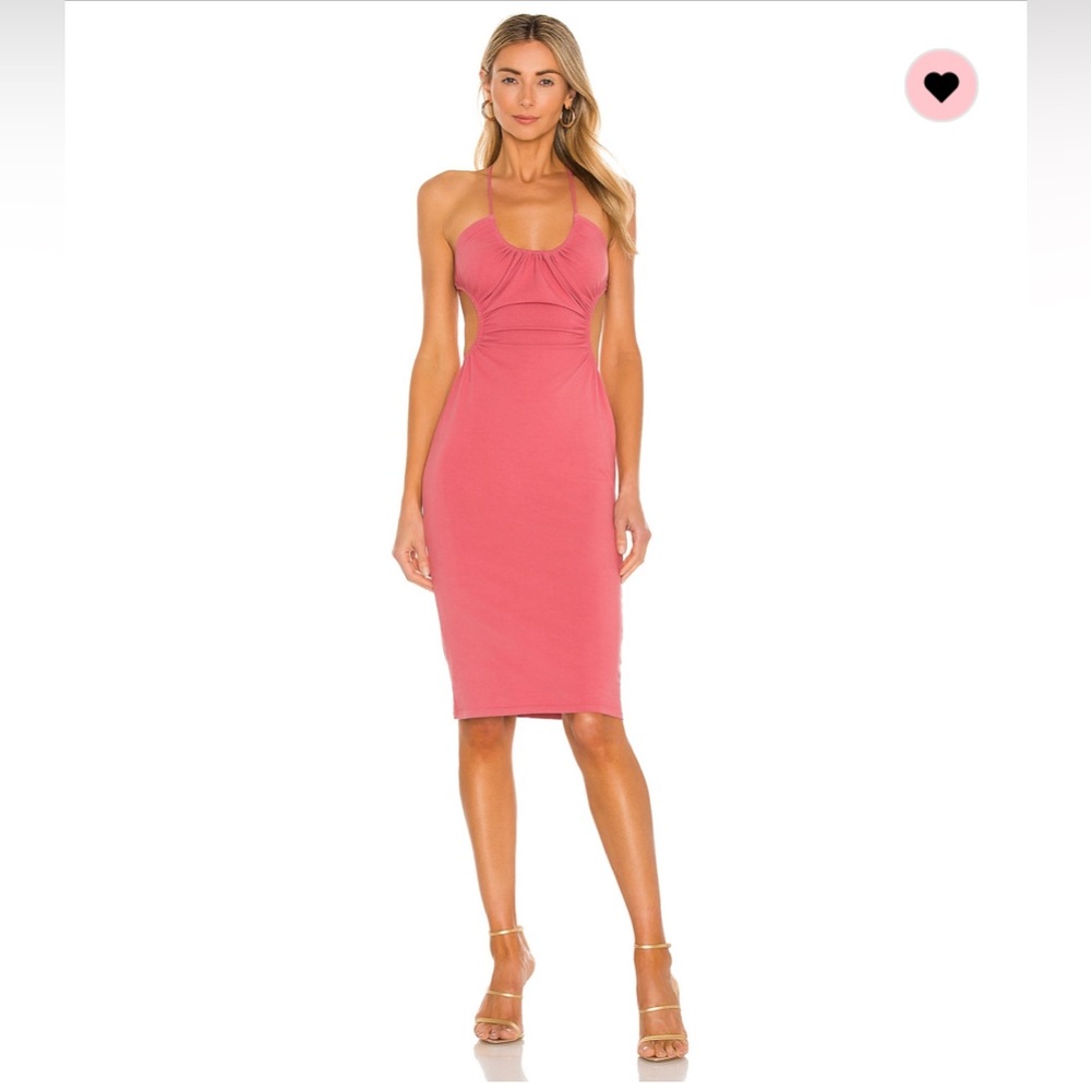 REVOLVE Mabel ruched midi dress.